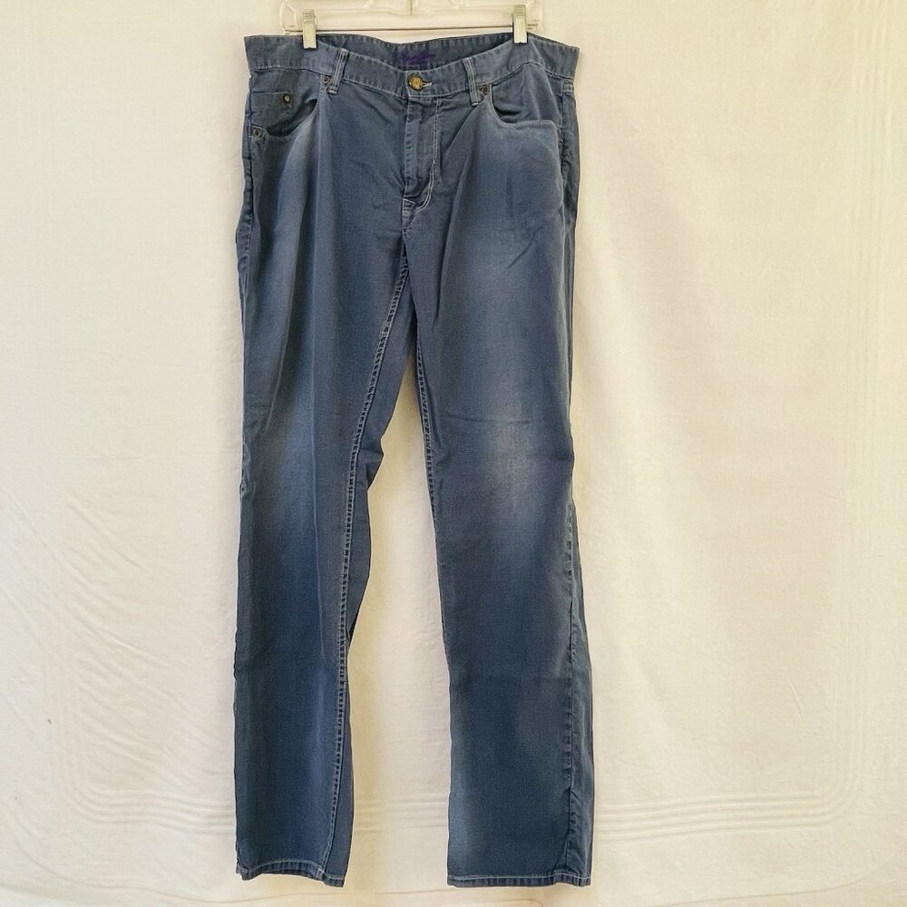 Robert Graham Slim Jim Jeans Mens 38 Blue Distressed Stretch Denim Italy Made
